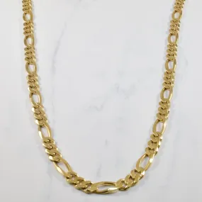 14k Yellow Gold Figaro Chain | 24" | Natural Finish