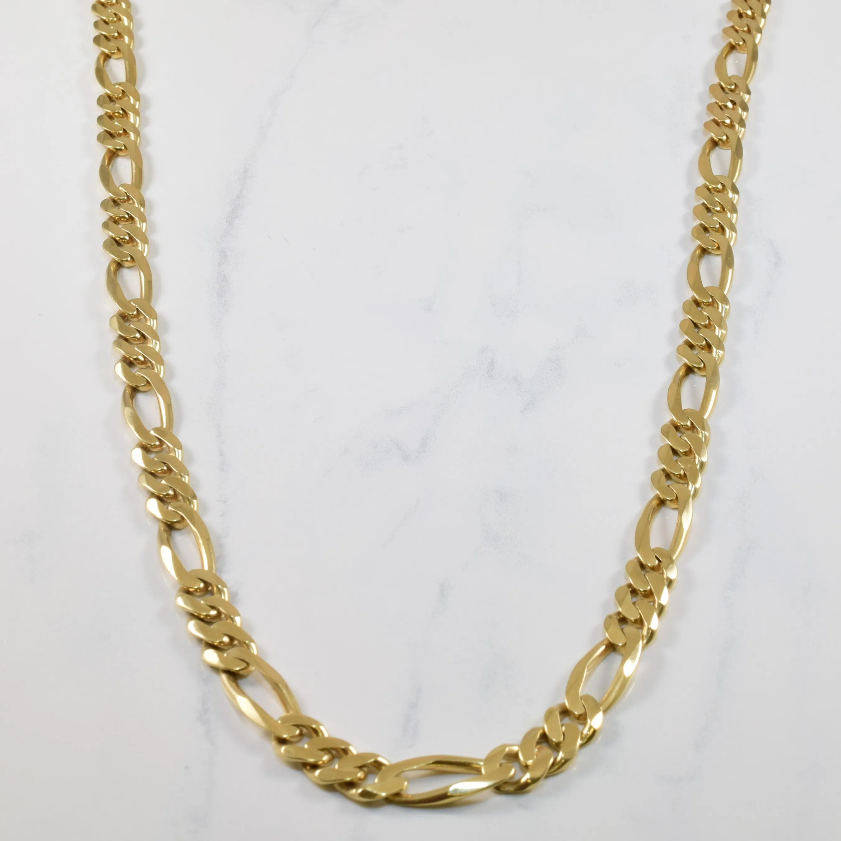 14k Yellow Gold Figaro Chain | 24" | Natural Finish