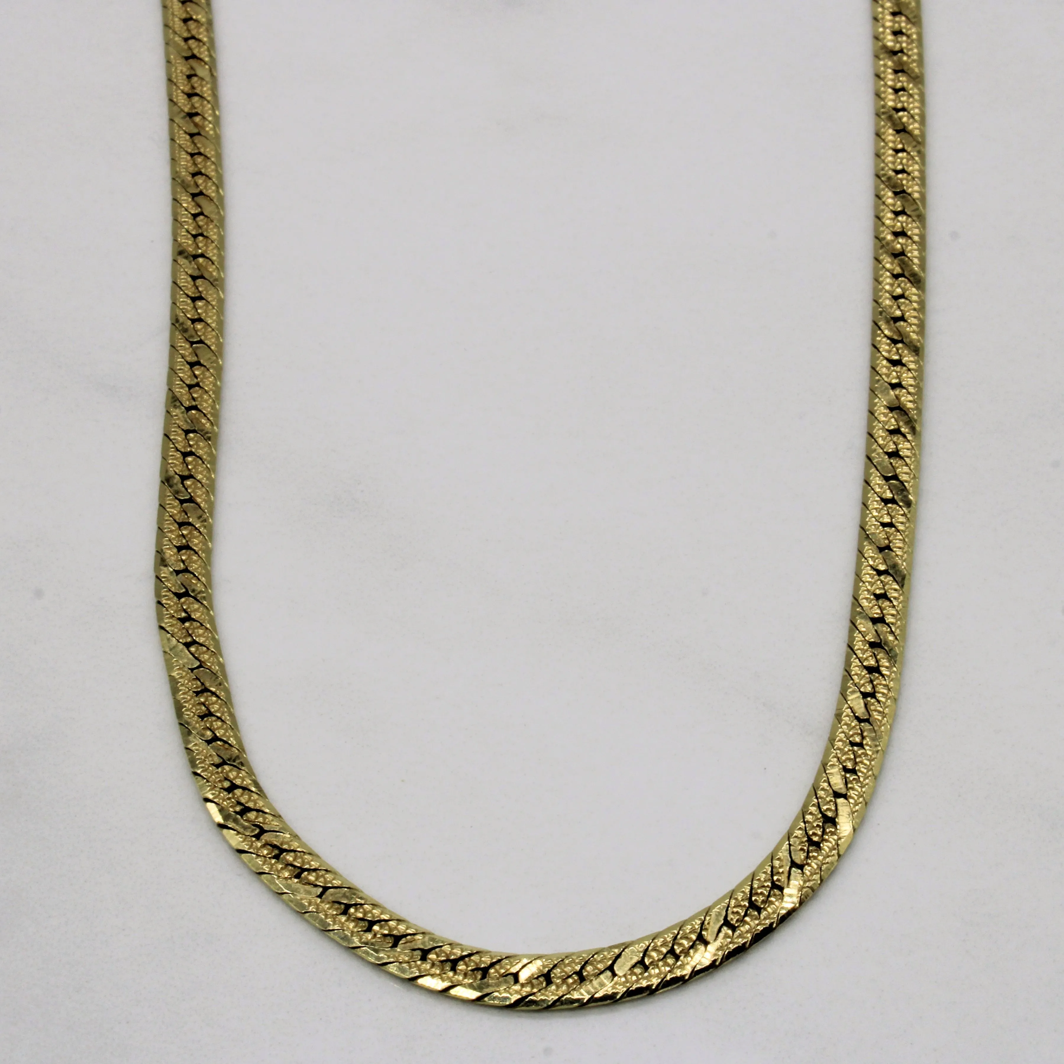 Minimal Feature 14k Yellow Gold Flat Link Chain | 16" |