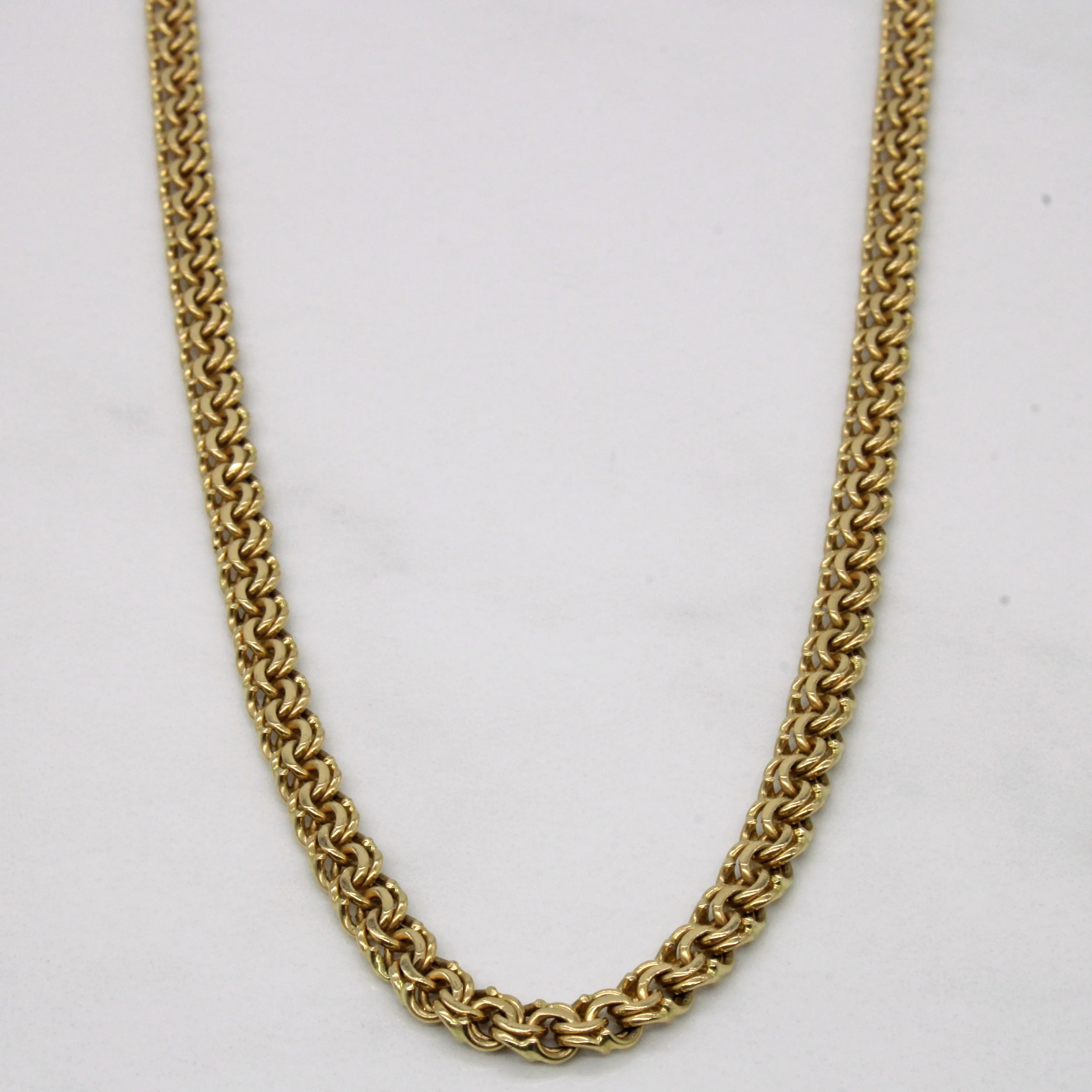 14k Yellow Gold Flat Link Chain | 36" | Casual Wear Highlight Accent