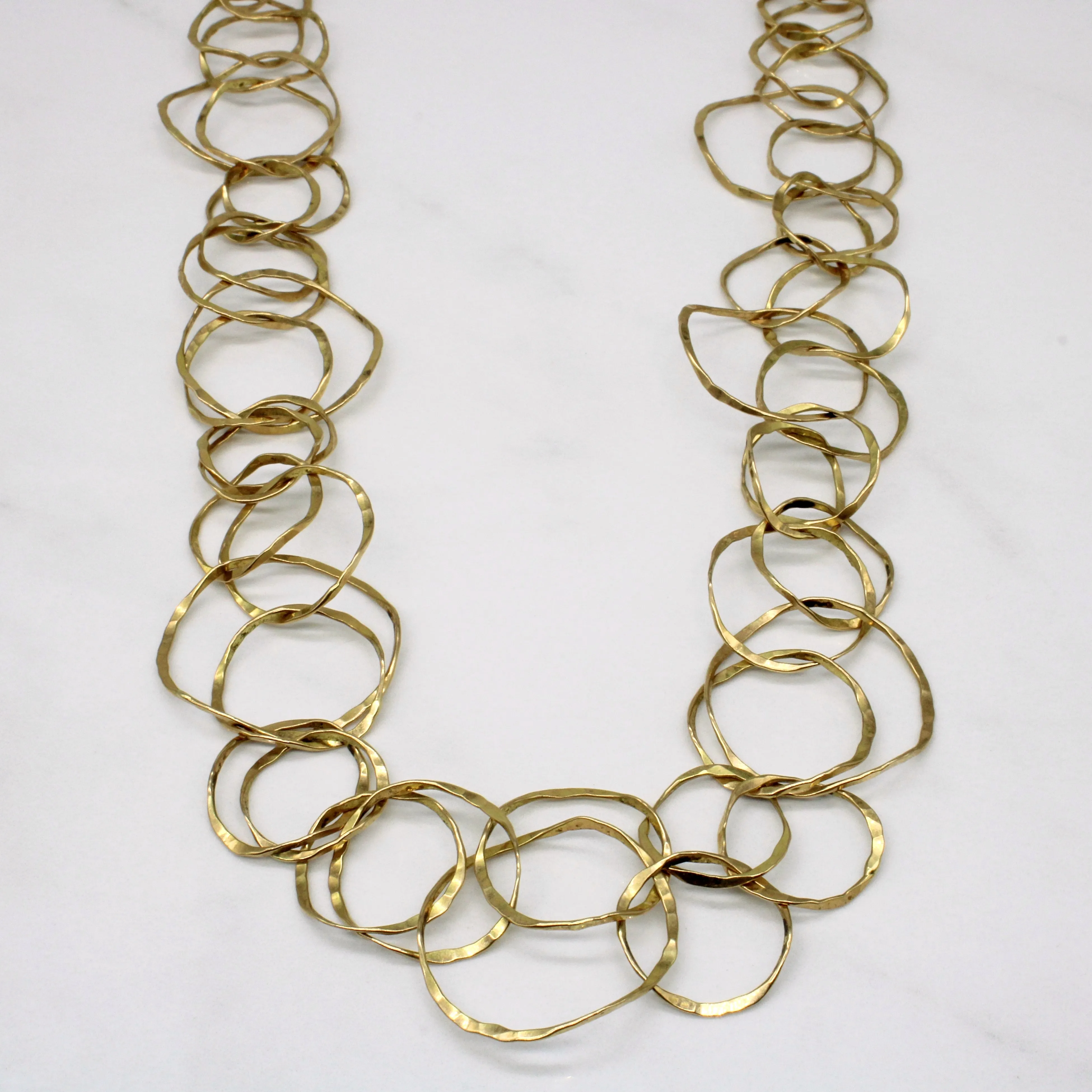 14k Yellow Gold Interlocked Circle Link Chain | 28" | Sleek Accent