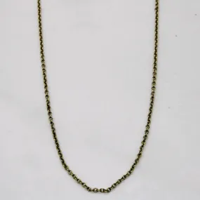 Valentine Token Creative Design 14k Yellow Gold Oval Link Chain | 20" |