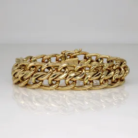 14k Yellow Gold Parallel Link Bracelet | 7.5" | Handcrafted Quality Casual Look