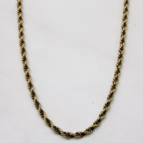 14k Yellow Gold Rope Chain | 18" | Timeless Accessory Fashion Moment