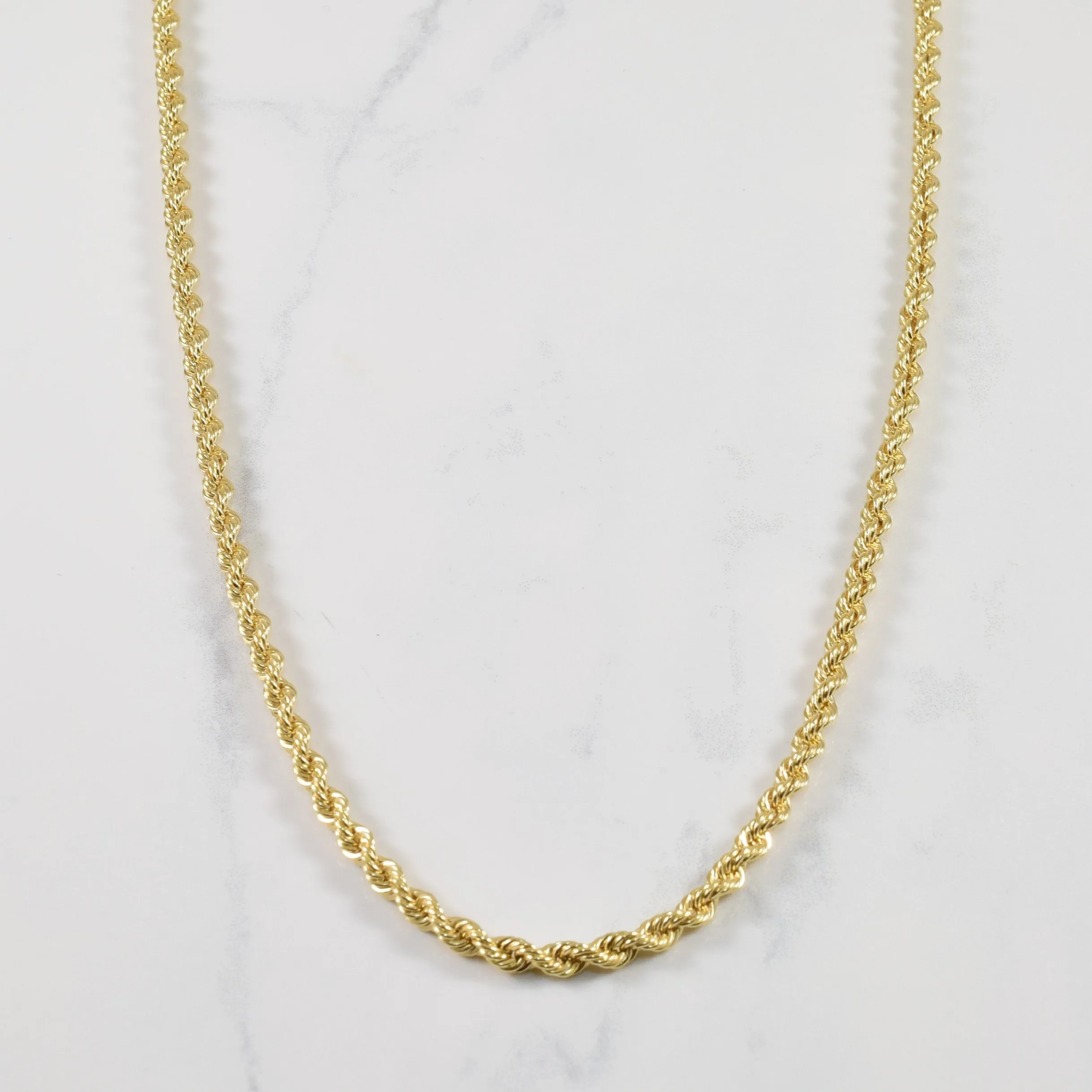 14k Yellow Gold Rope Chain | 20.5" | Graceful Charm Alluring Accent