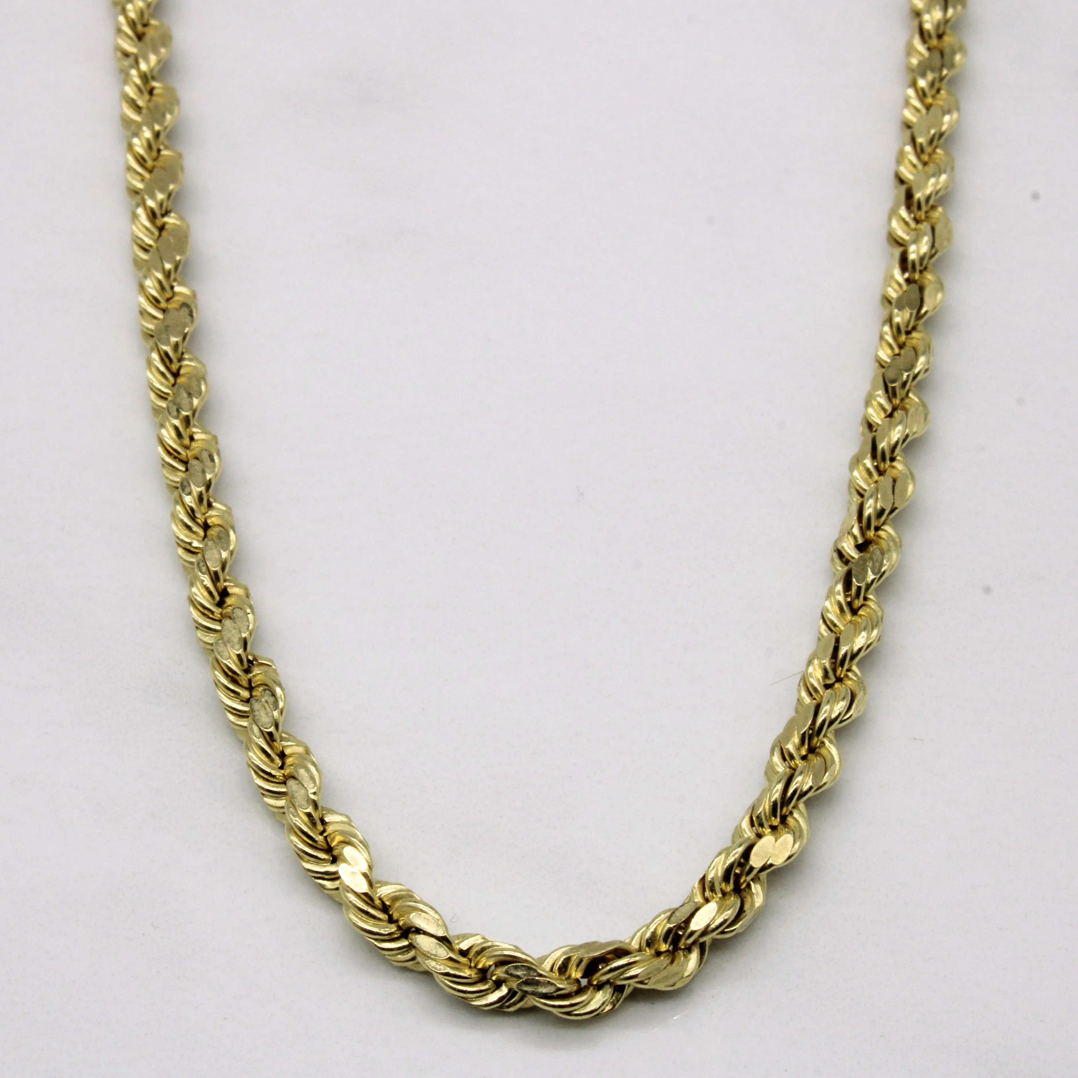 Contemporary Accent Gorgeous Finish 14k Yellow Gold Rope Chain | 20" |