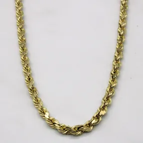 Contemporary Accent Gorgeous Finish 14k Yellow Gold Rope Chain | 20" |