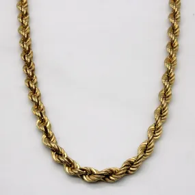 14k Yellow Gold Rope Chain | 21" | Radiant Style Modern Accessories