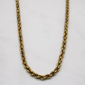 14k Yellow Gold Rope Chain | 24" | Gift For Him