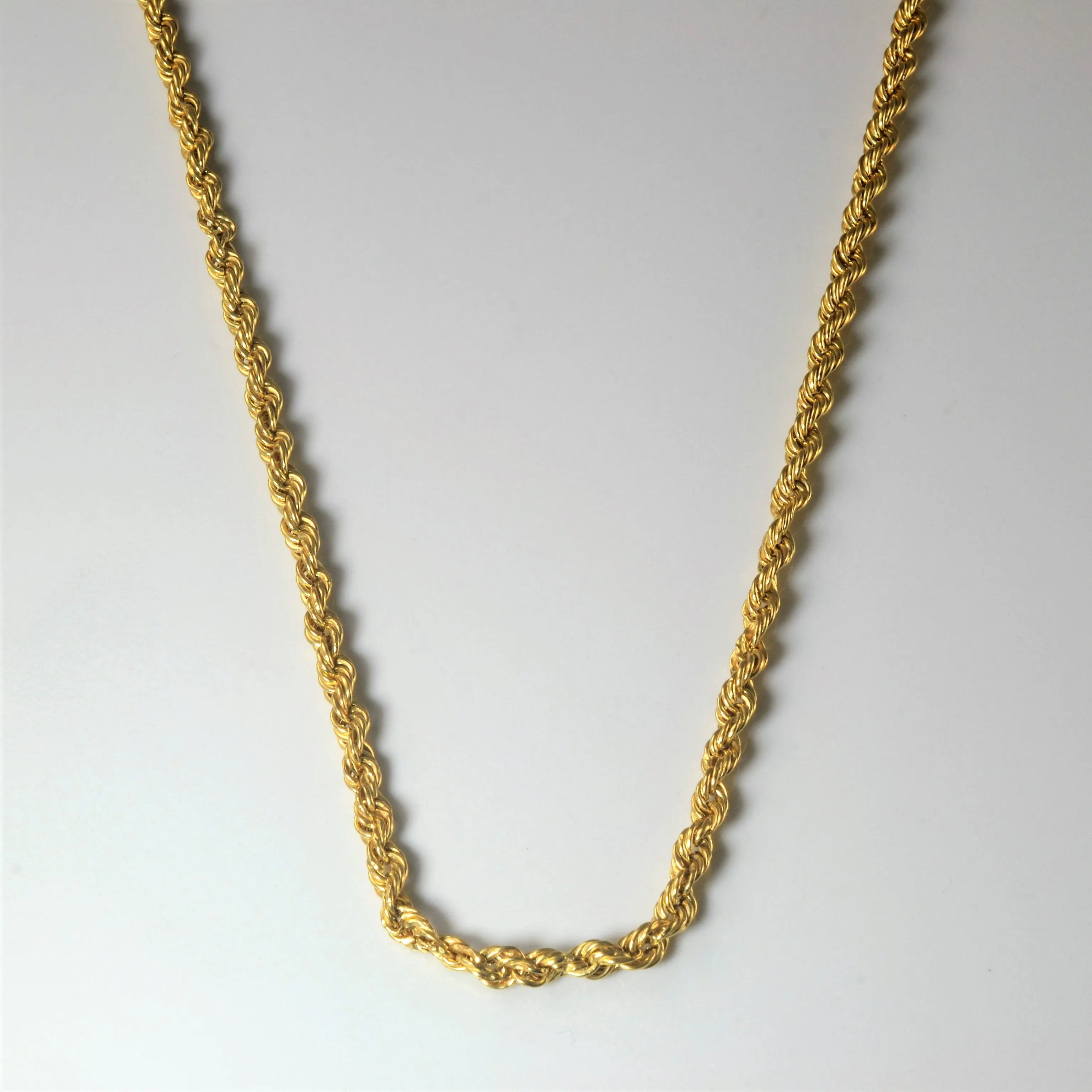 Romantic Design Luxe Finish 14k Yellow Gold Rope Chain | 25" |