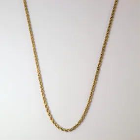 14k Yellow Gold Rope Chain | 26" | Event Glow Romantic Design