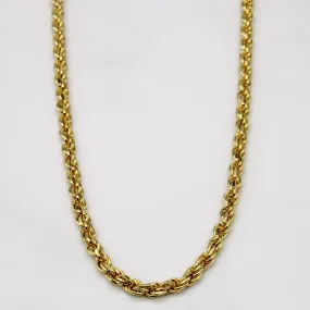 14k Yellow Gold Rope Link Chain | 22" | Chic Silhouette Contemporary Craft