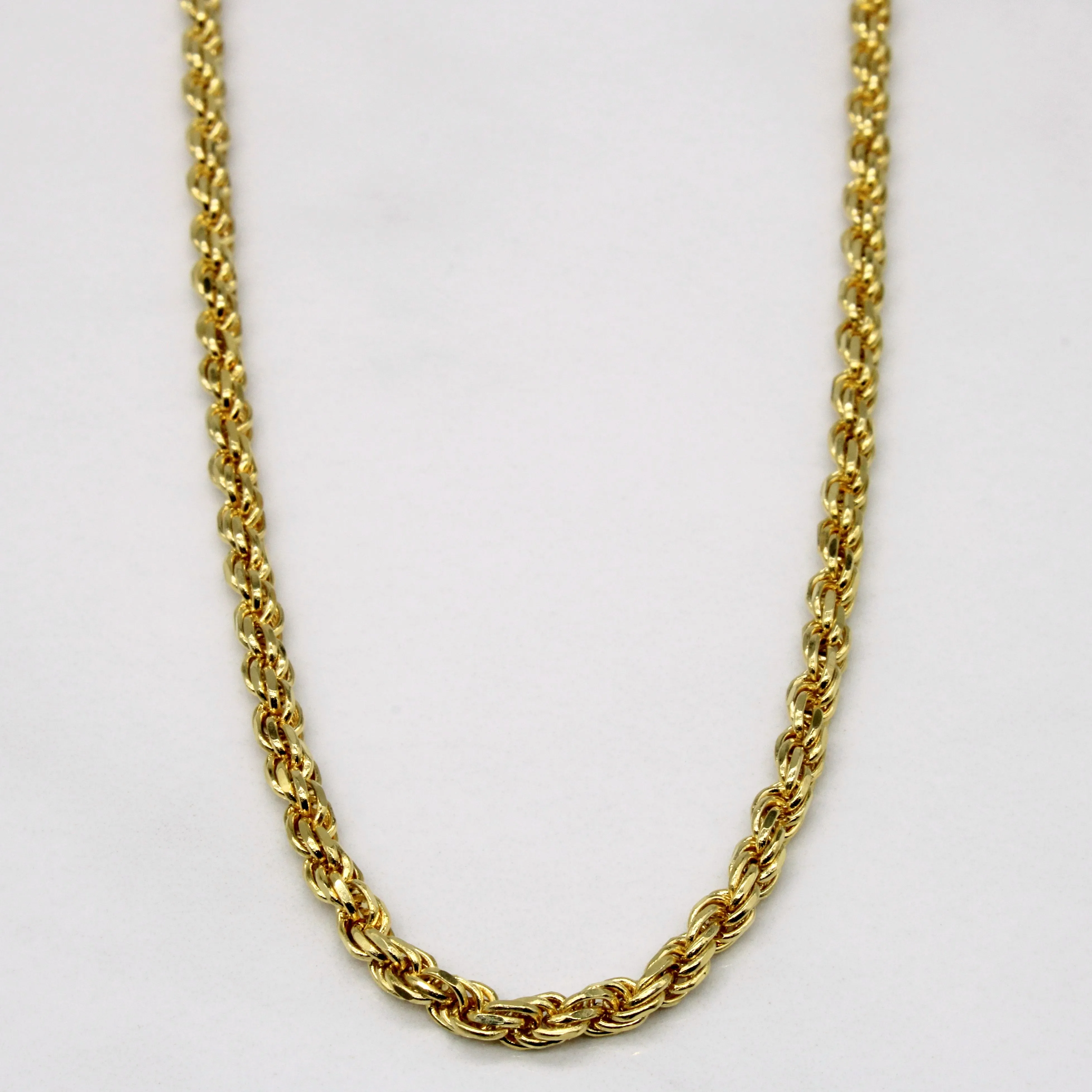 14k Yellow Gold Rope Link Chain | 22" | Chic Silhouette Contemporary Craft