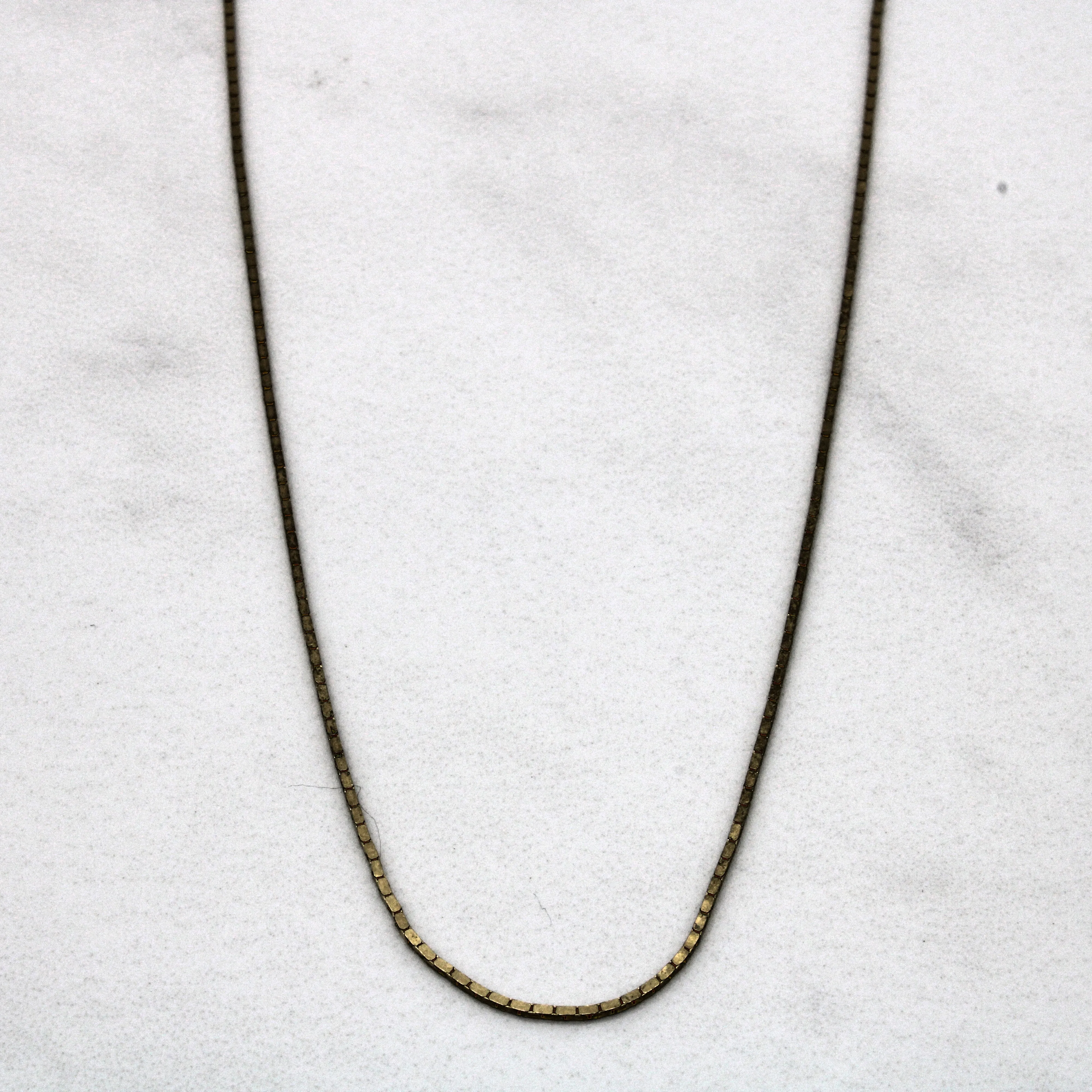 14k Yellow Gold Square Link Chain | 18" | elegant curve