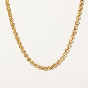 14k Yellow Gold Textured Rolo Chain | 18" | Night Shine Fashion Appeal