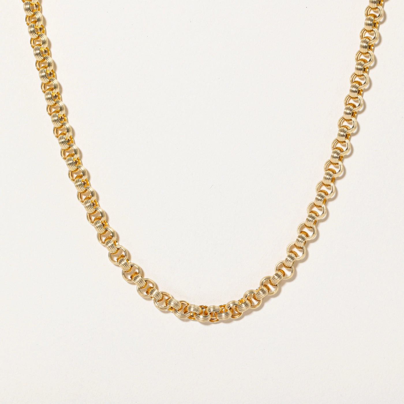 14k Yellow Gold Textured Rolo Chain | 18" | Night Shine Fashion Appeal