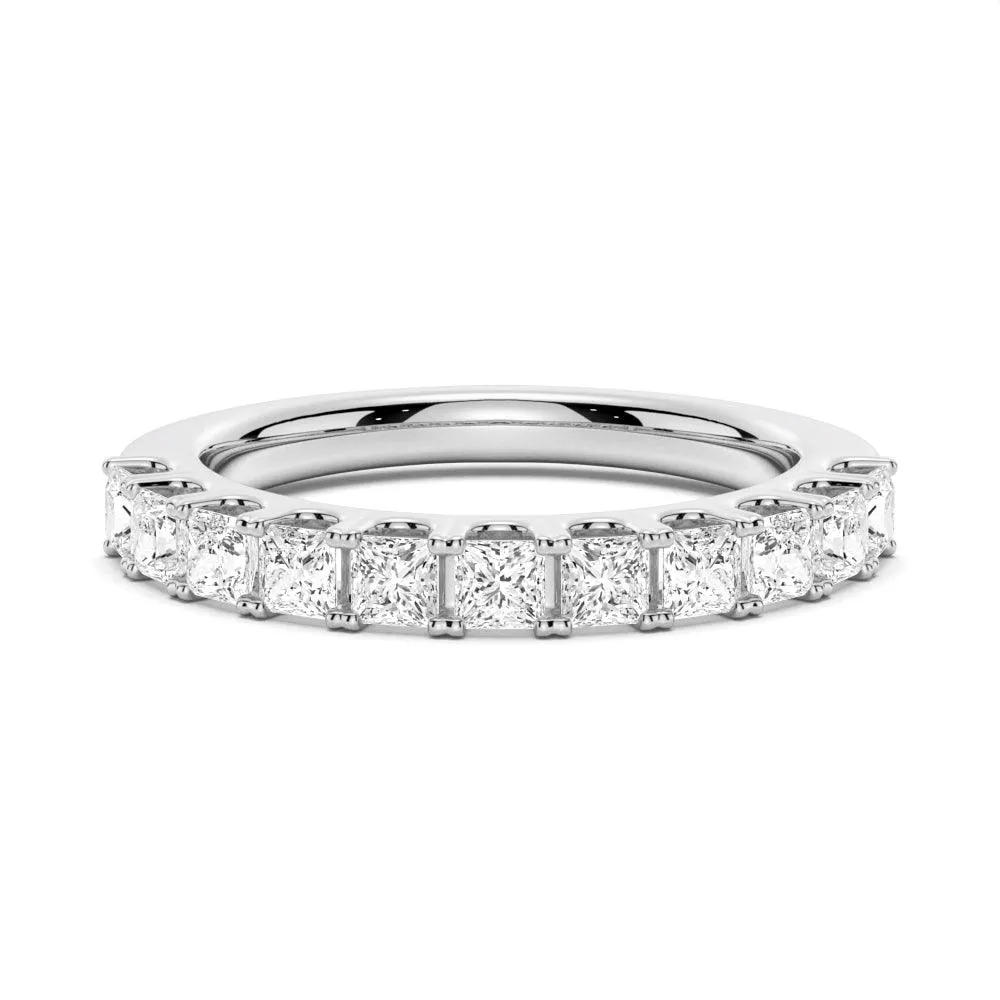 Modern Elegance Clean Accent 1.65 ctw Princess Cut Moissanite Half Eternity Band