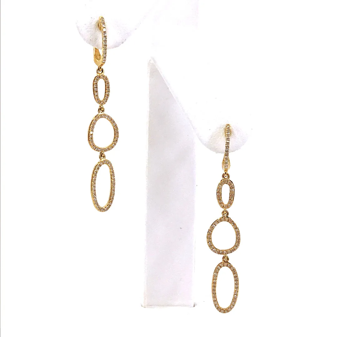 18K Gold Diamond Earrings Modernist Adornment