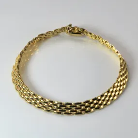 18k Italian Yellow Gold Panther Chain Bracelet | 8" | premium design