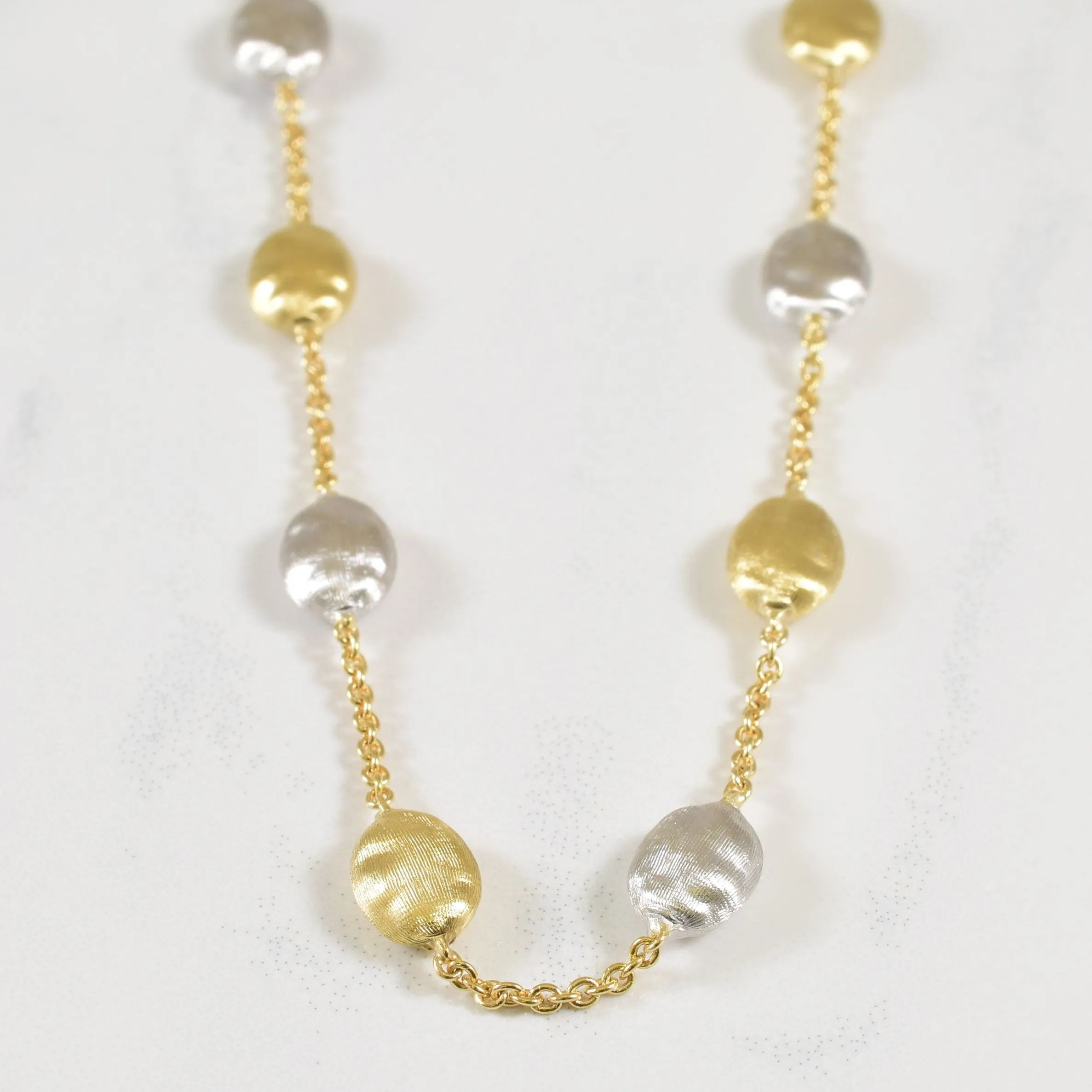 18k Two Tone Fancy Chain | 16" | Brilliant Finish