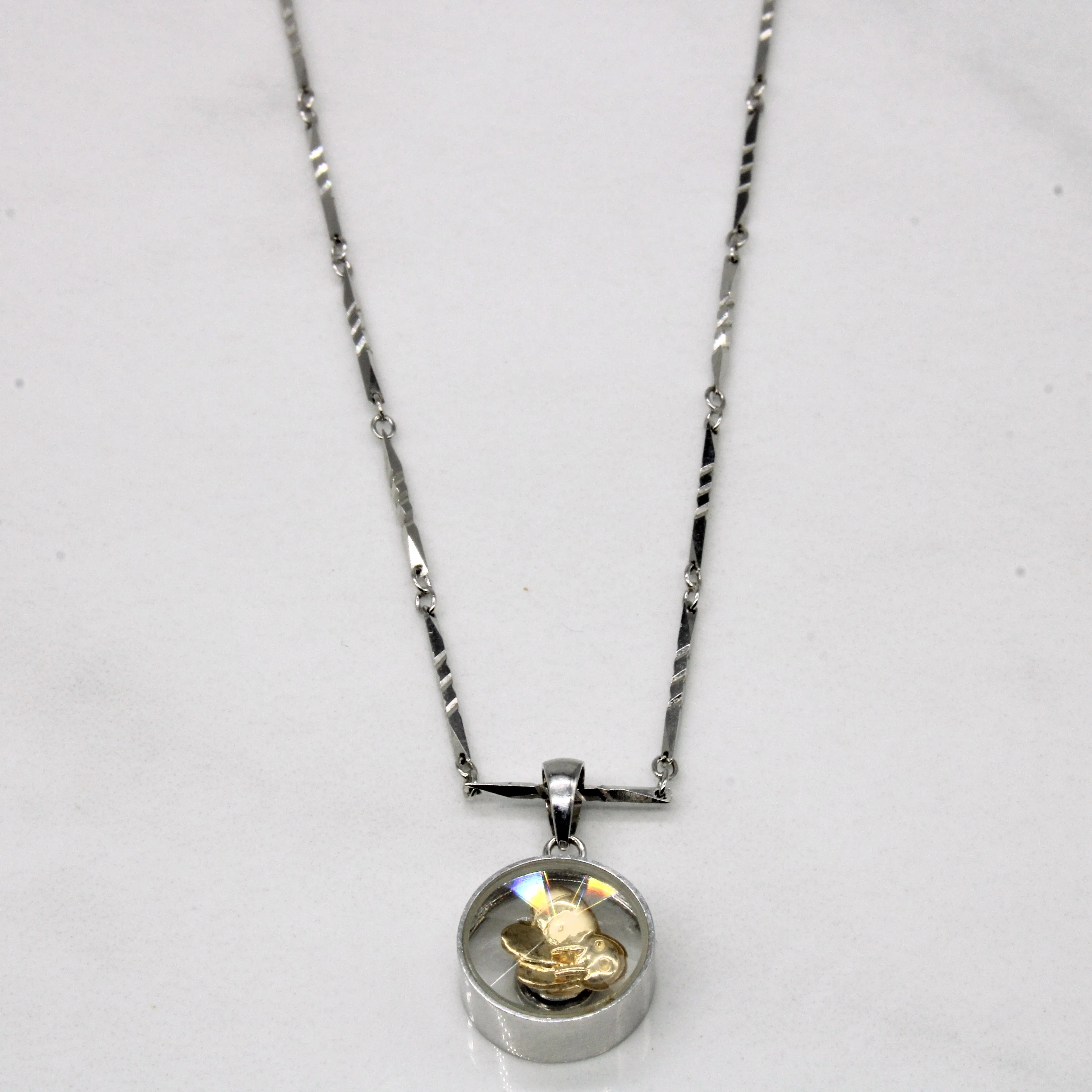 Shiny Treasures Sophisticated Appeal 18k Two Tone Gold Bumble Bee Necklace | 16" |