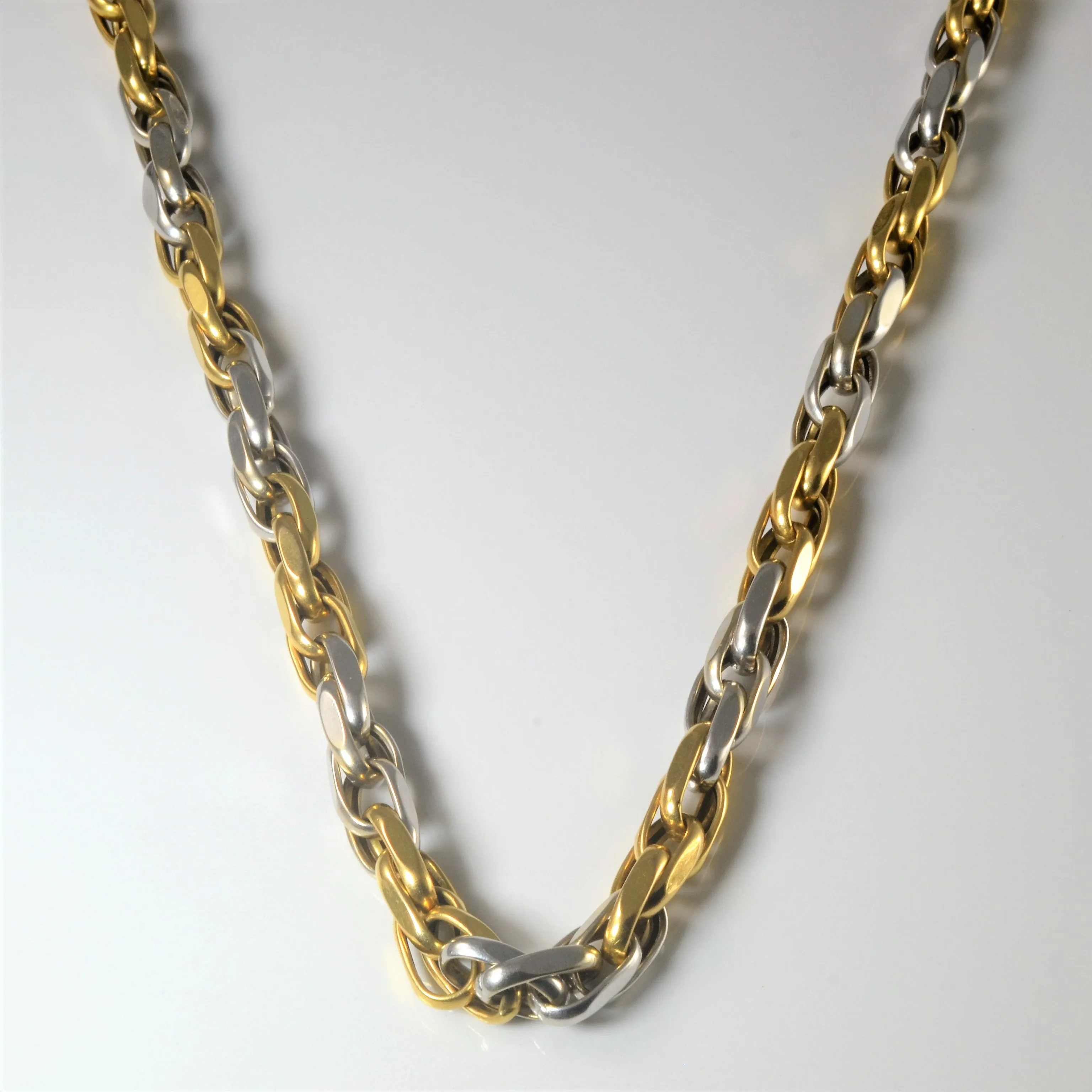 18k Two Tone Gold Heavy Prince of Wales Chain | 26" | Distinctive Layer