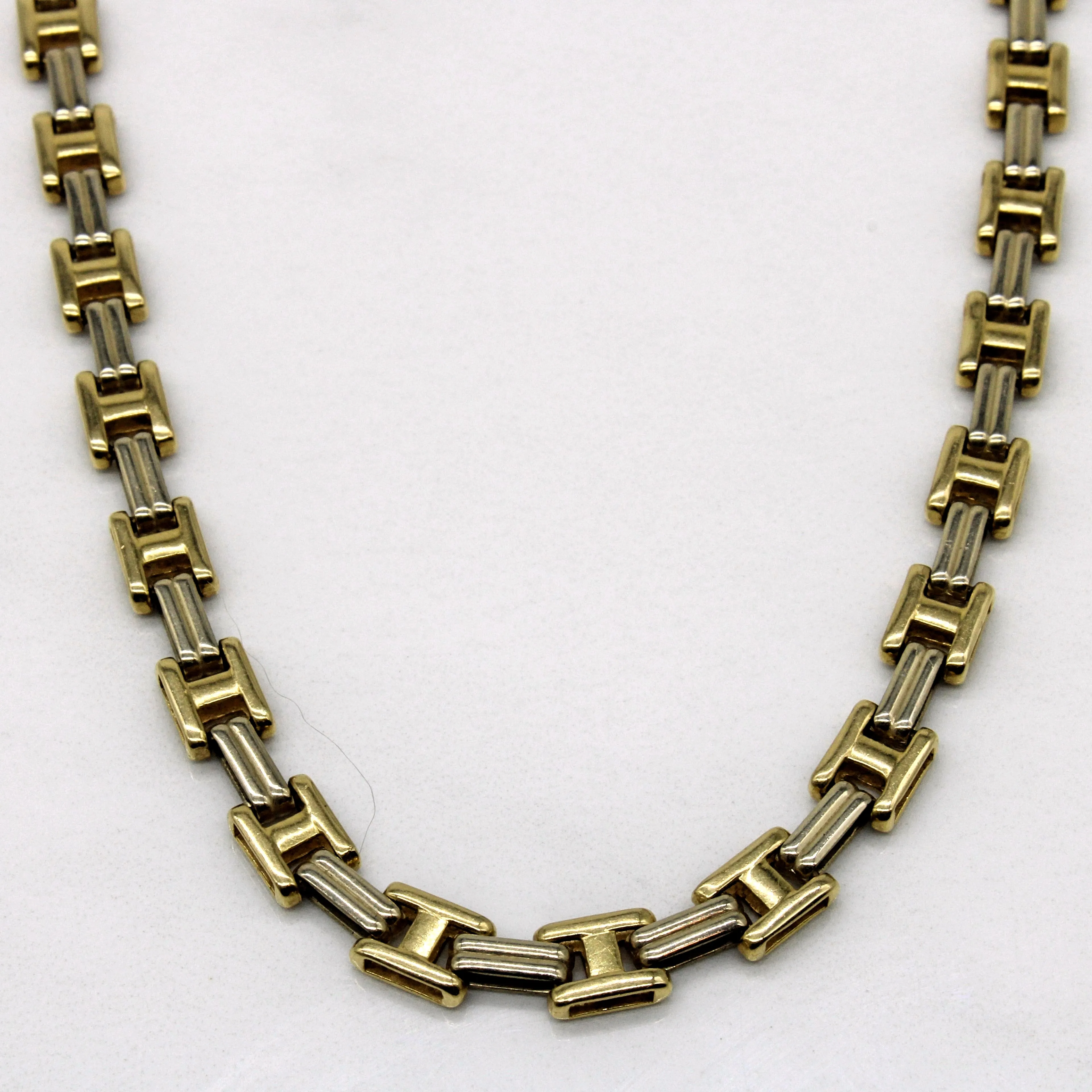 Dainty Finish 18k Two Tone Gold Necklace | 21" |