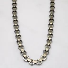 Charming Pieces Design 18k Two Tone Gold Unique Link Chain | 19" |