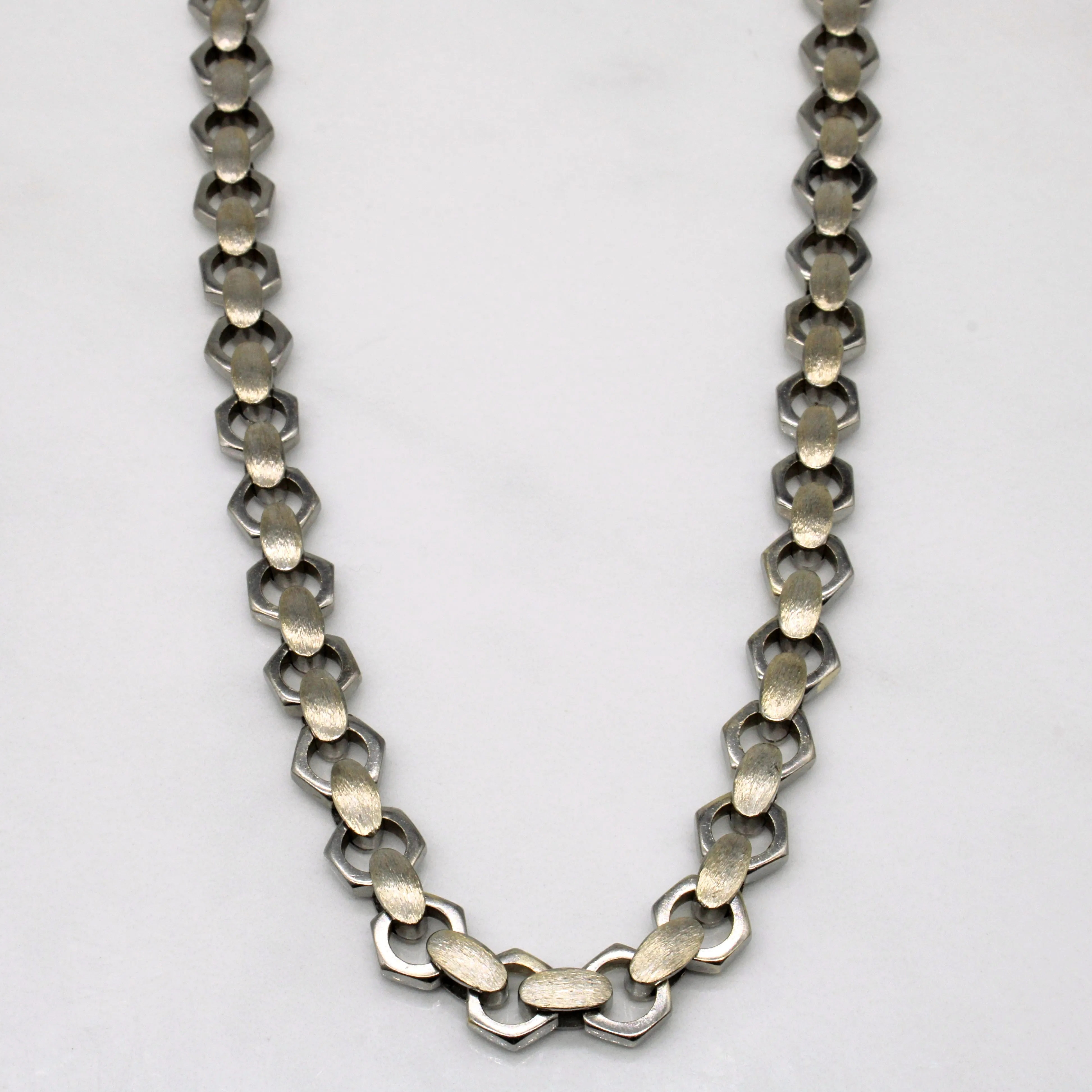 Charming Pieces Design 18k Two Tone Gold Unique Link Chain | 19" |