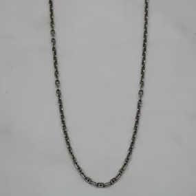 Formal Event elegant curve 18k White Gold Anchor Chain | 18" |