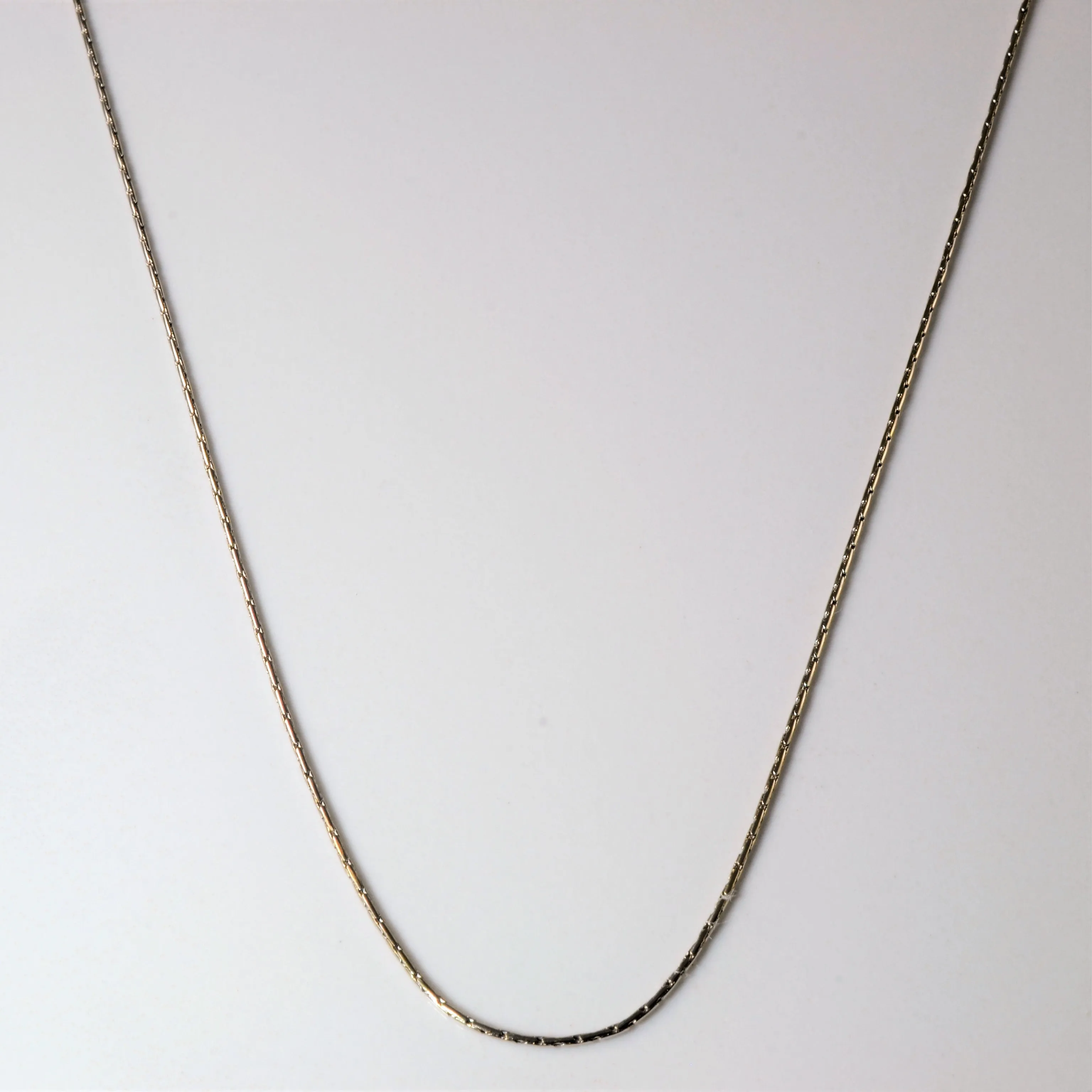 18k White Gold Bar Chain | 20" | Iconic look Classic Glow