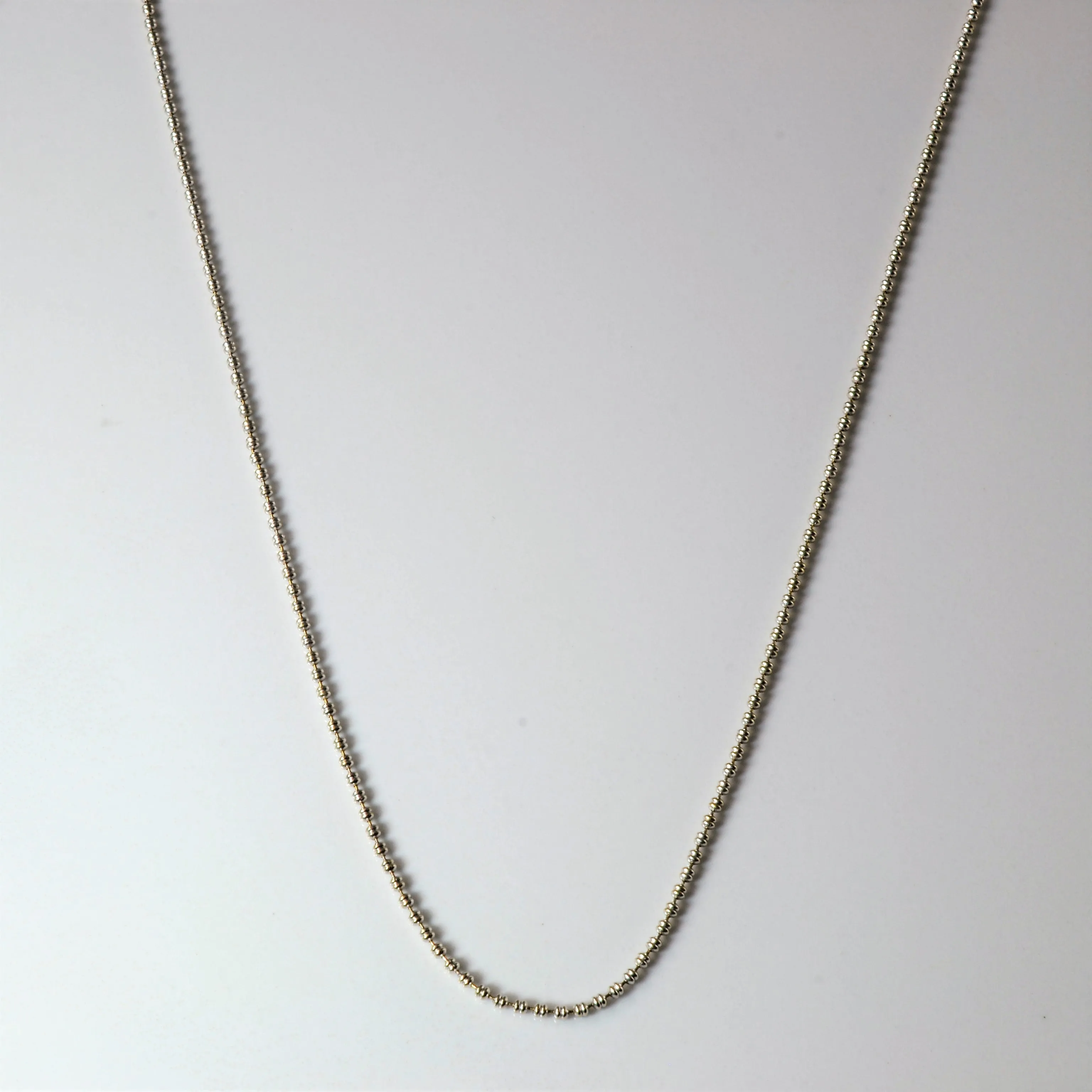 Ocean Look 18k White Gold Bead Chain | 17" |