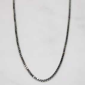 Bold Highlight 18k White Gold Box Link Choker | 15" |