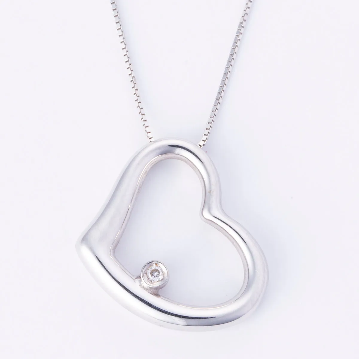 18k White Gold Diamond Necklace | 0.01ct | 16" Daily Collection