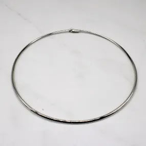 18k White Gold Flat Link Necklace | 16" | Modern Accessory Elegant Piece