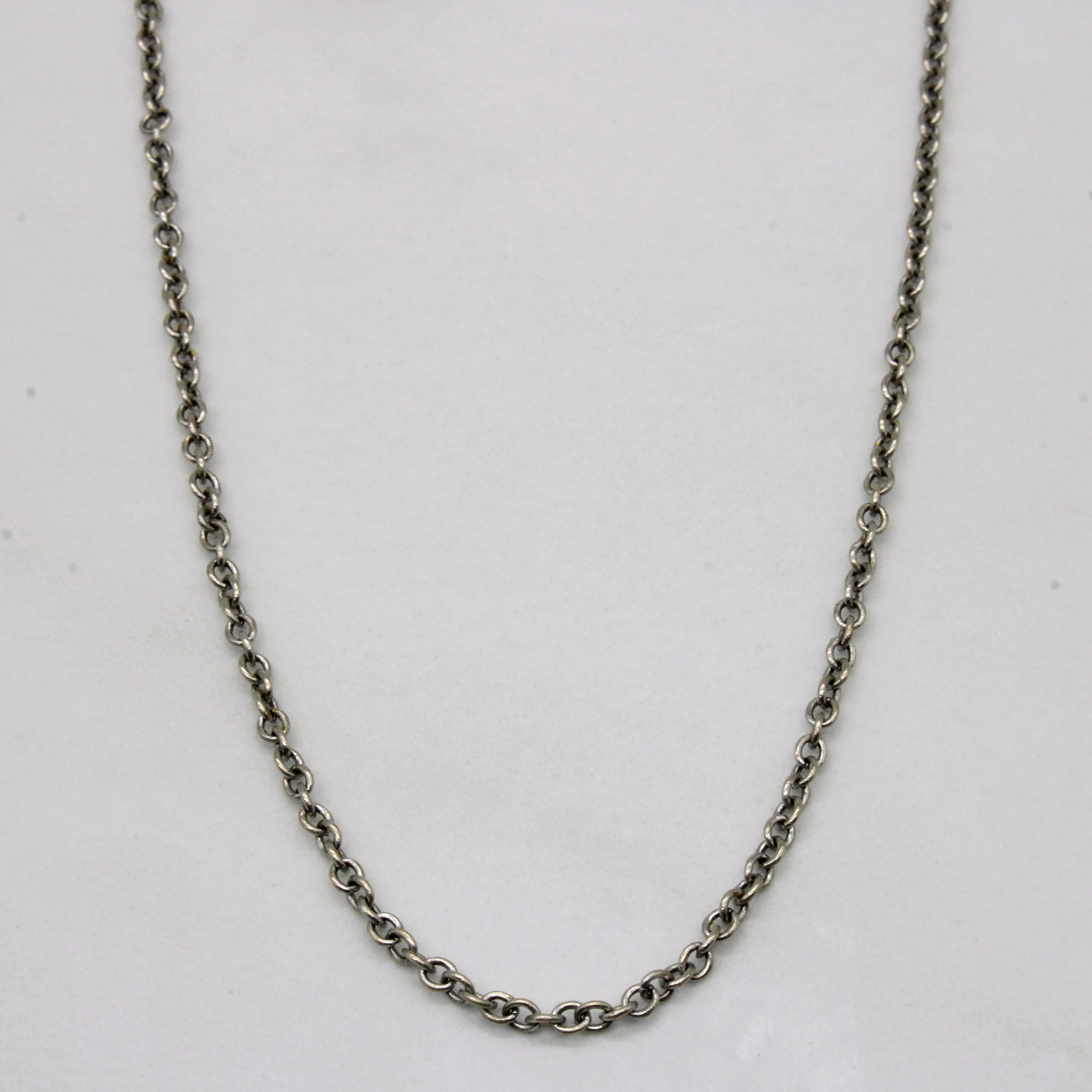 Glamorous Design 18k White Gold Oval Link Chain | 18" |