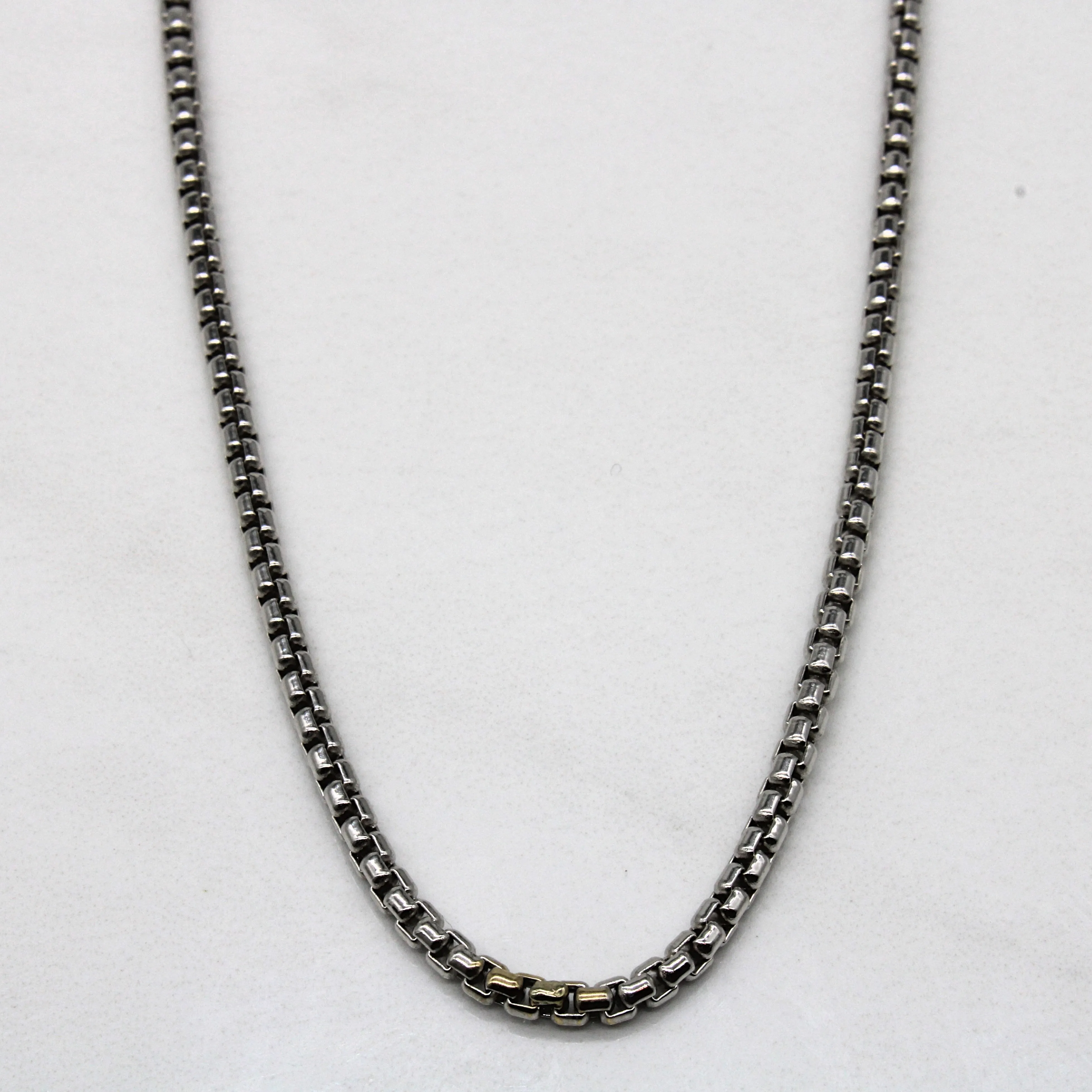 Fresh Touch Spark Touch 18k White Gold Rounded Box Chain | 18" |