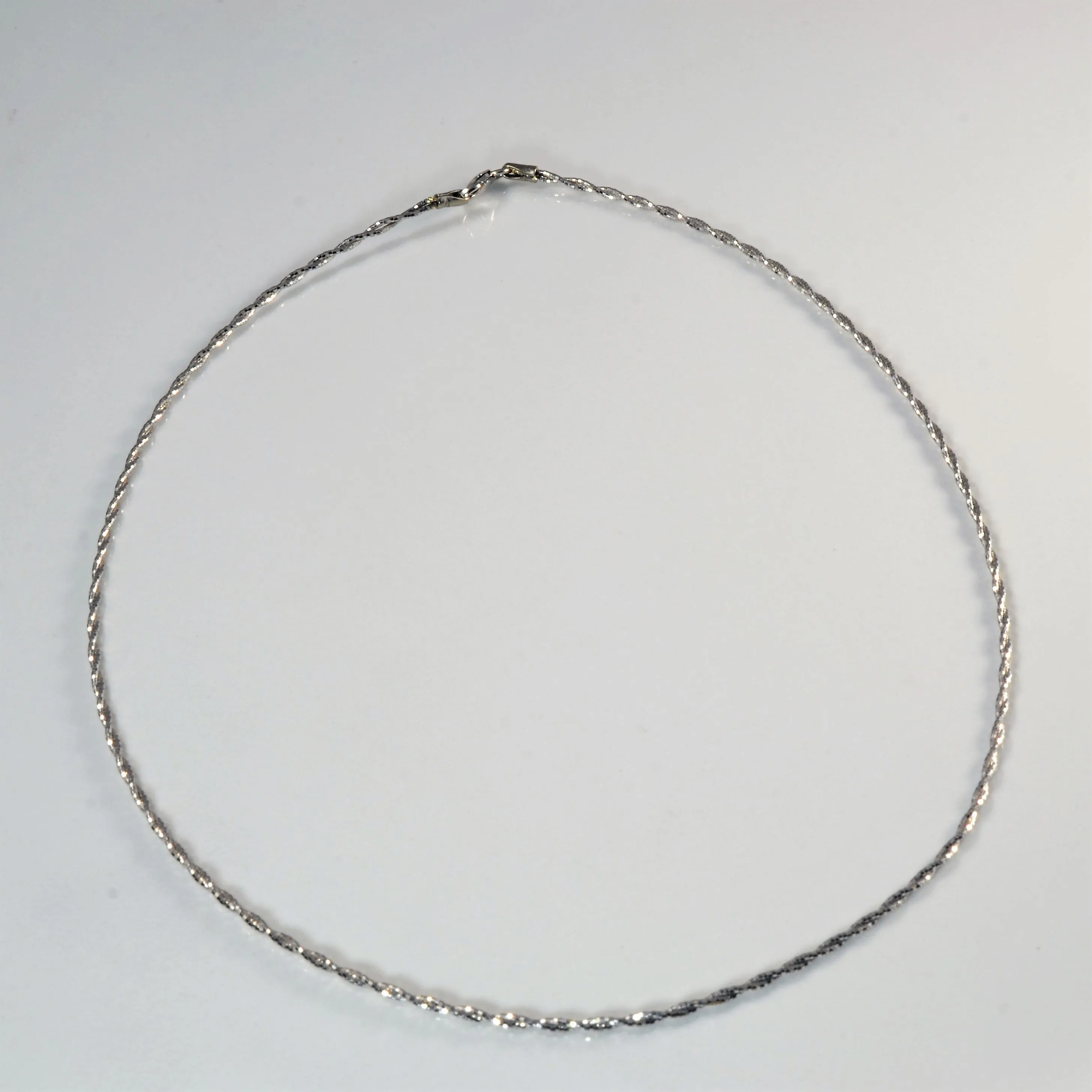 Graceful Choice Chic Element 18k White Gold Twisted Rope Chain | 15.5" |