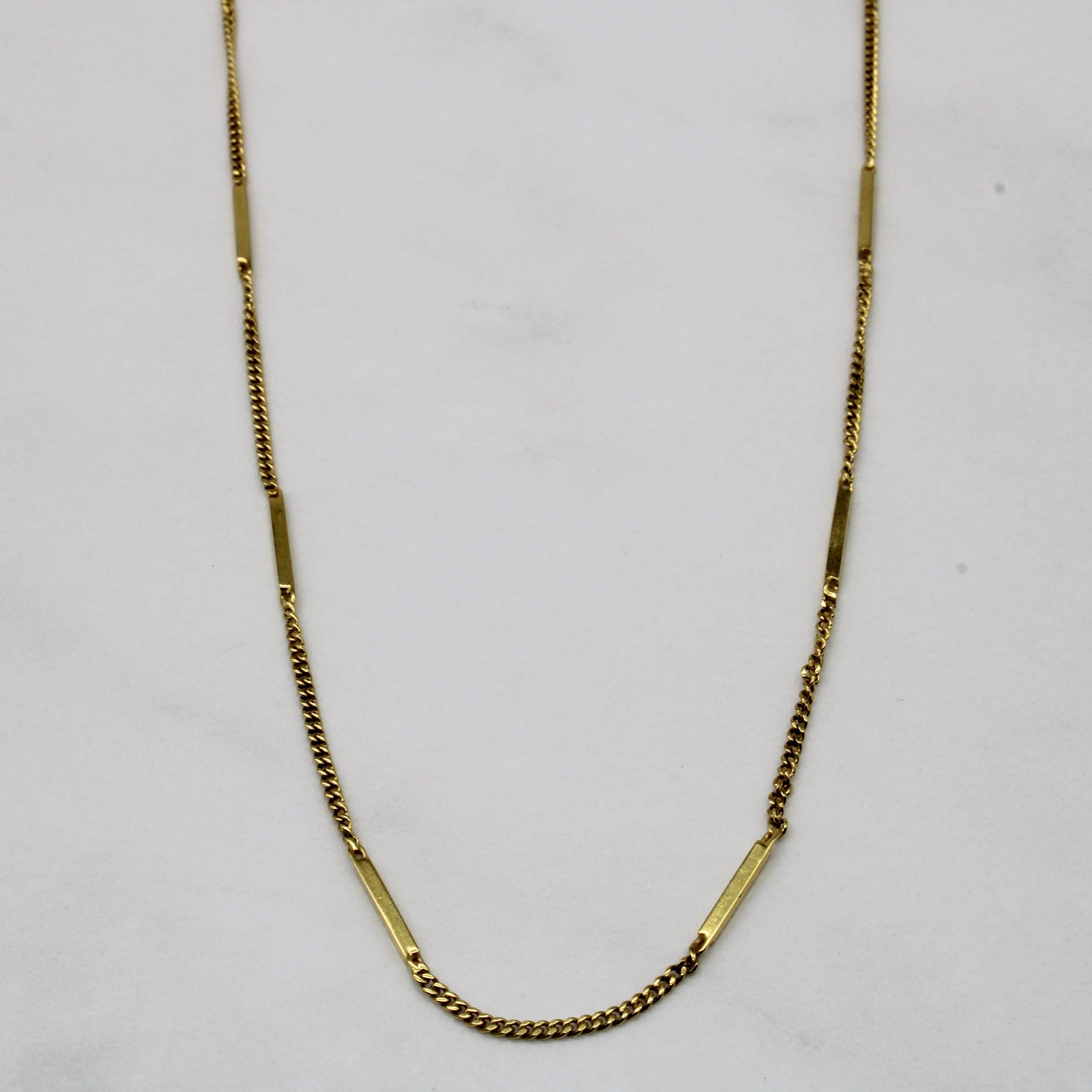 18k Yellow Gold Bar & Link Chain | 24" | Trendy Sparkle