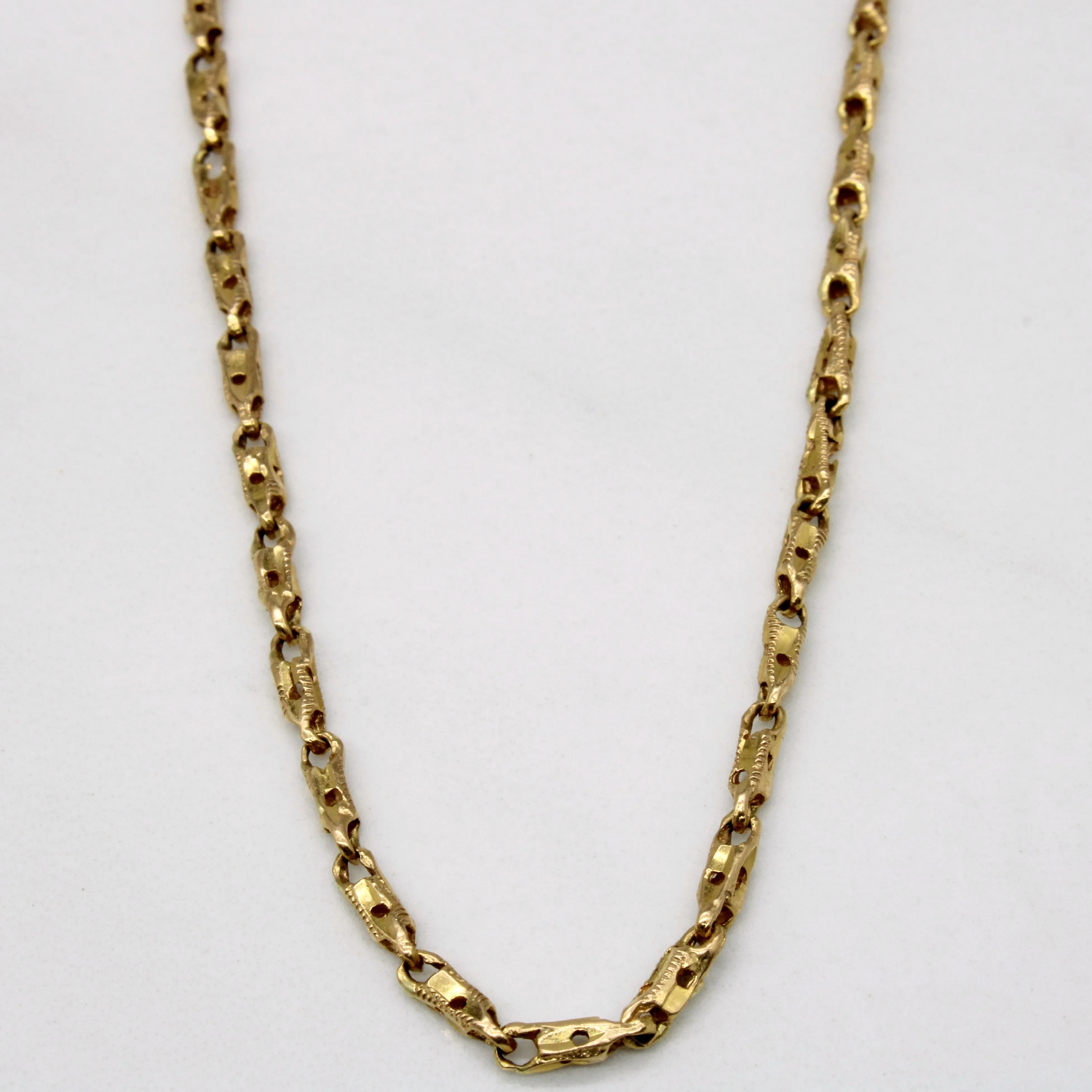 Vibrant Spark Fresh Accent 18k Yellow Gold Bar Link Chain | 22" |