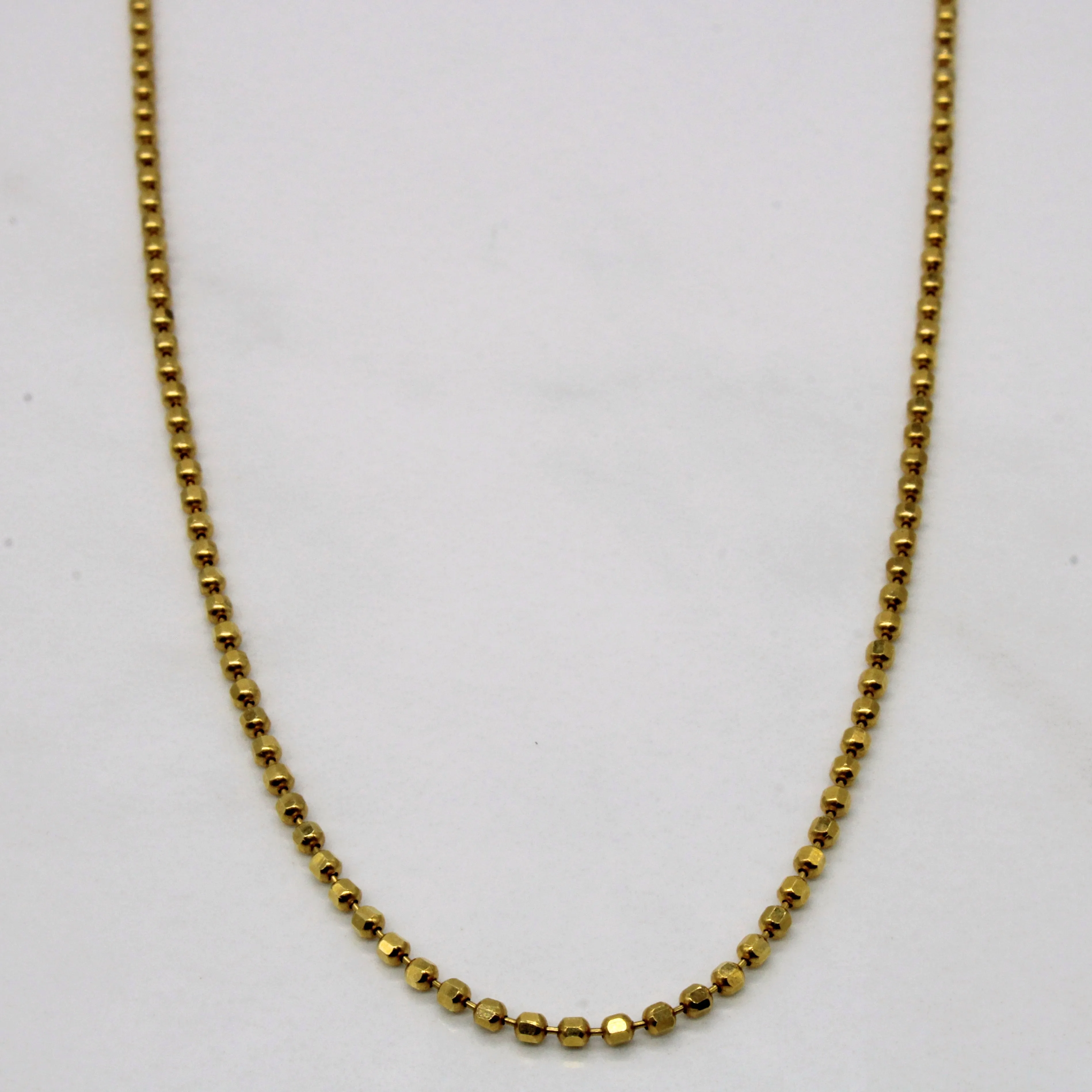 18k Yellow Gold Bead Chain | 16" | Vintage Style Weekend Look