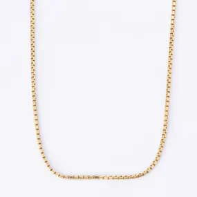 18k Yellow Gold Box Link Chain | 15" Creative Twist Bold Details