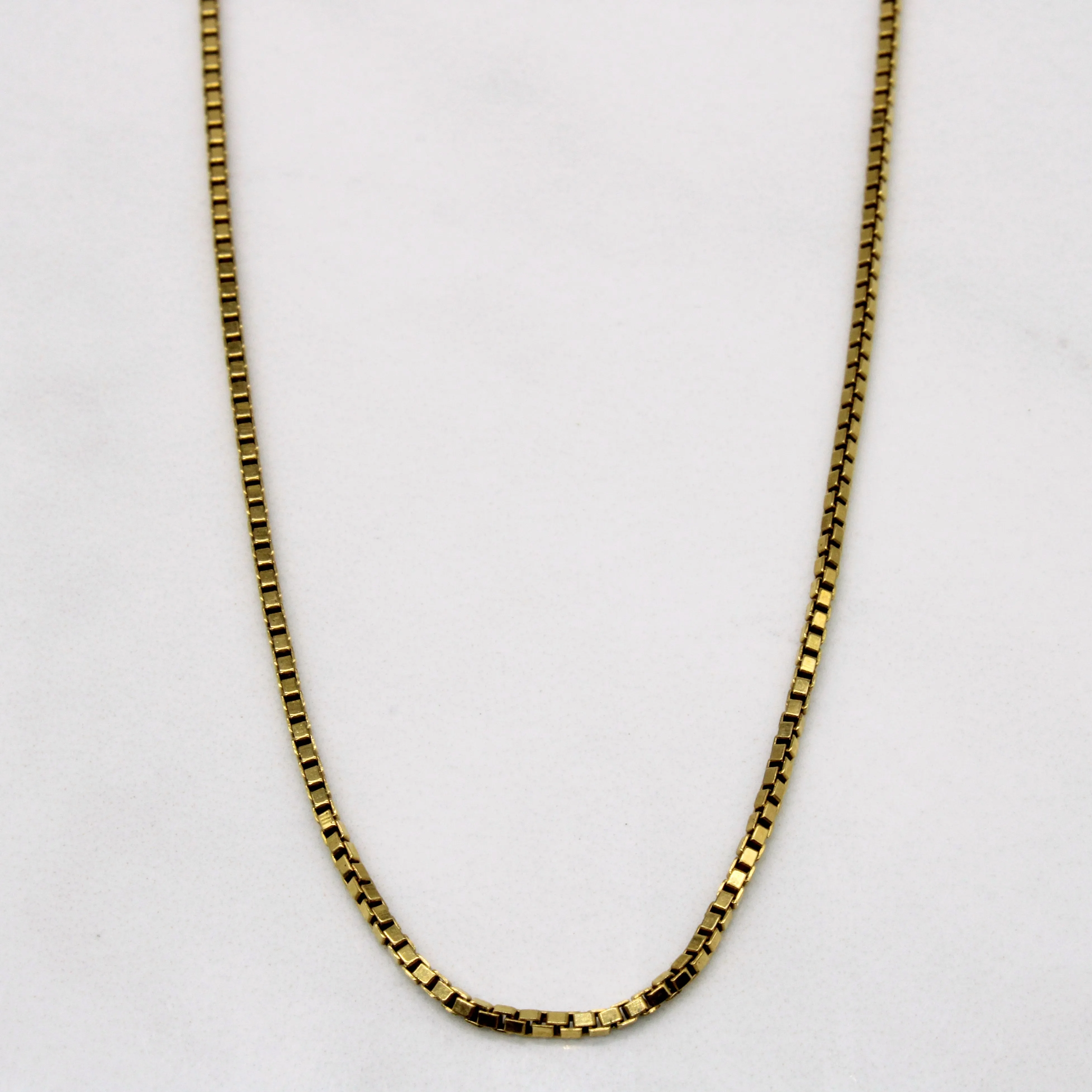 18k Yellow Gold Box Link Chain | 18" | Natural Look