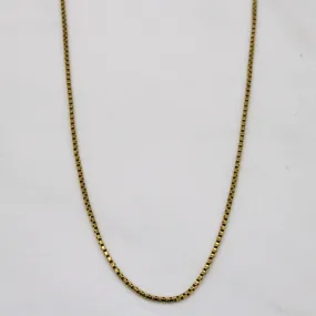 Refined Look Lifestyle Match 18k Yellow Gold Box Link Chain | 18" |