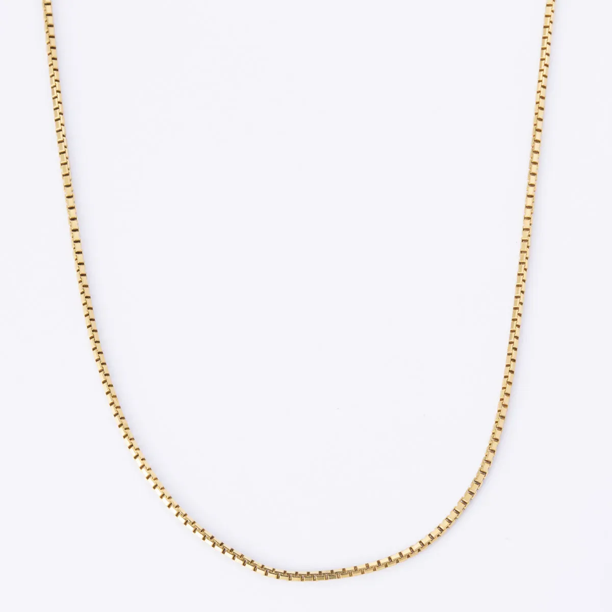 18k Yellow Gold Box Link Chain | 23" Unique Craftwork