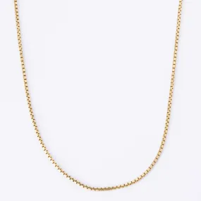 18k Yellow Gold Box Link Chain | 23" Unique Craftwork
