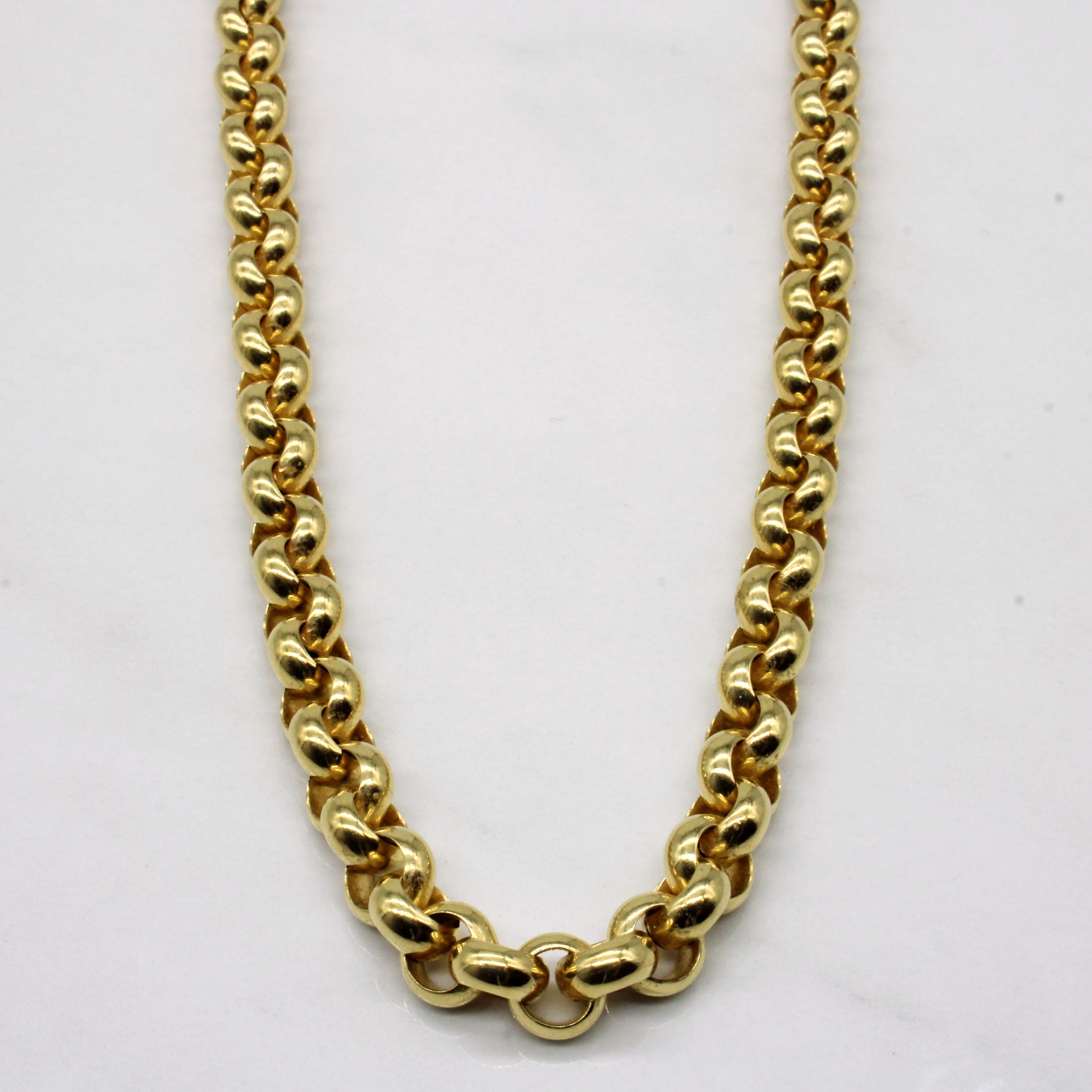 Natural Sparkle Luxury Highlight 18k Yellow Gold Circle Link Chain | 18" |