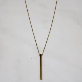 18k Yellow Gold Column Pendant & Necklace | 18" | Sophisticated Spark Cool Spark