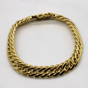 Gloss Edge Elegant Touch 18k Yellow Gold Cuban Link Bracelet | 7.5" |