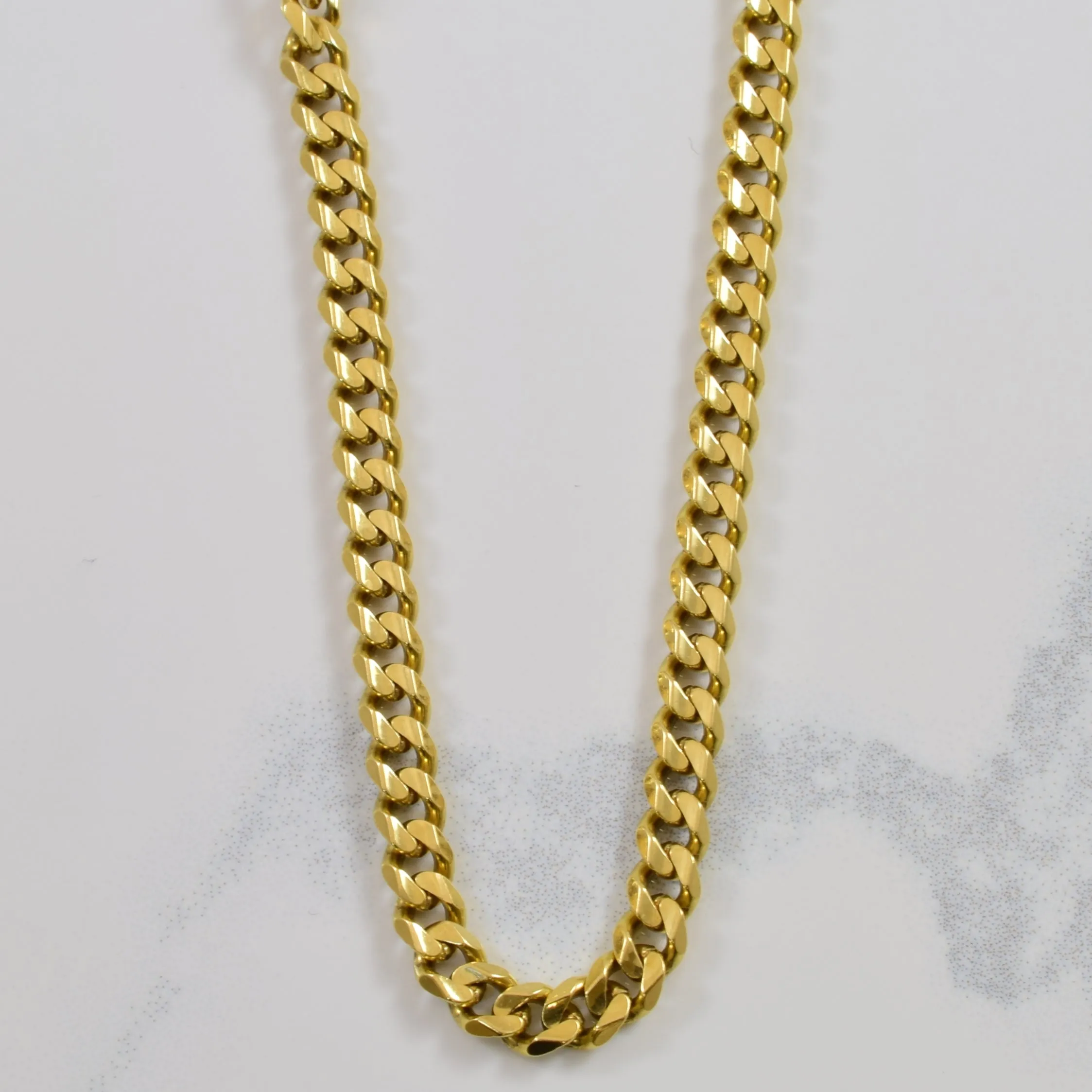 18k Yellow Gold Curb Chain | 21" | Vivid Detail Unique Radiance